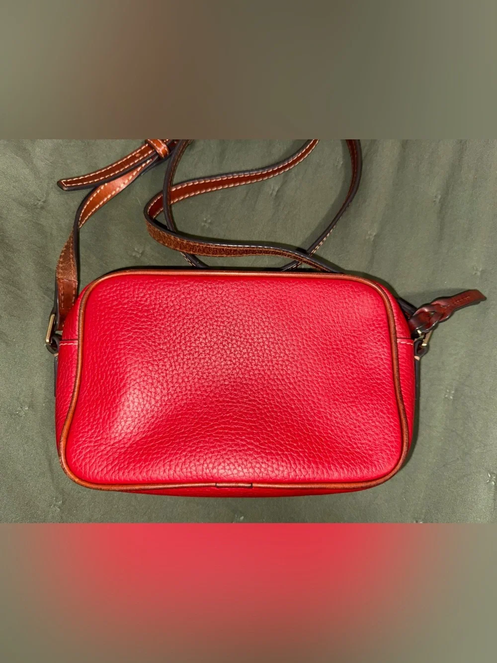 Vintage Dooney & Bourke Red Pebbled Leather Crossbody Bag